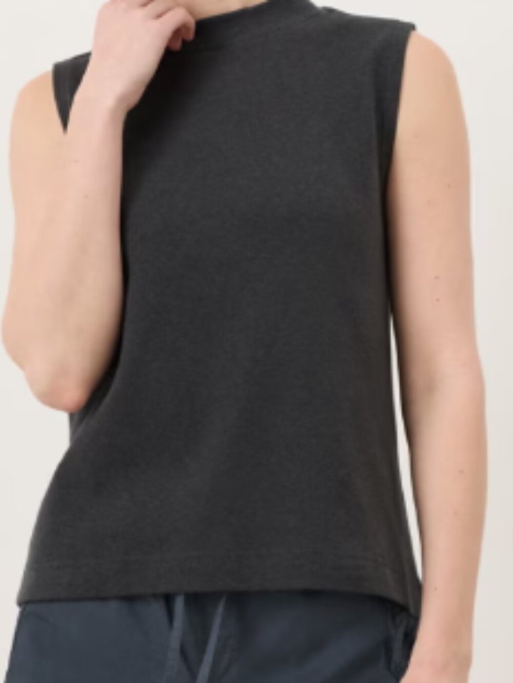 Pact Airplane Mock Neck Top Black Organic Cotton Size M